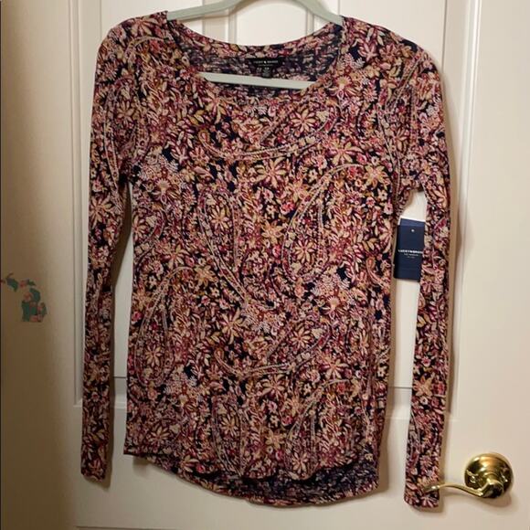 Lucky Brand LA floral long sleeve shirt S NWT - Picture 1 of 6